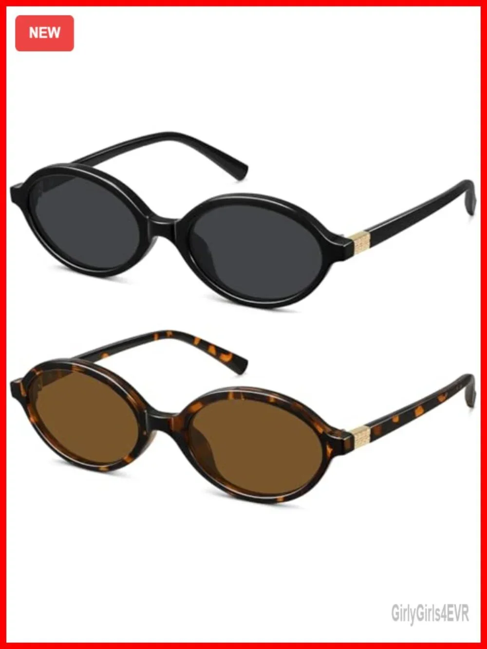 Retro Oval Acetate Sunglasses Women UV400 Protection